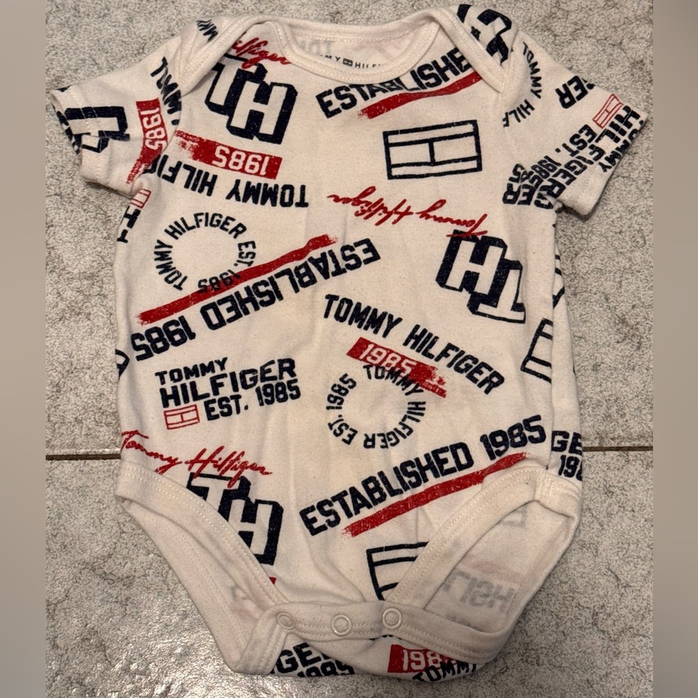 Tommy Hilfiger Cream Baby Onesie